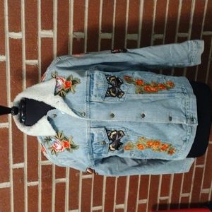 Hudson outerwear, Size L, Beautiful Embroider, Denim Jacket